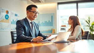 신용카드 현금화 전략을 상담하는 전문가와 젊은 커플의 모습