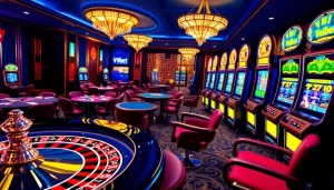 V9bet players engaging with luxurious casino games at a vibrant online interface.