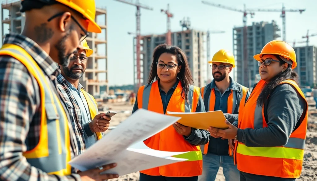 Construction workforce development program engaging professionals in an active building site collaboration.