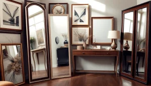 Showcase of handmade mirrors available at https://merithome.co.uk in a beautifully styled interior.