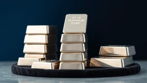 Showcase of shiny platinum bars reflecting light, highlighting their luxurious appeal.