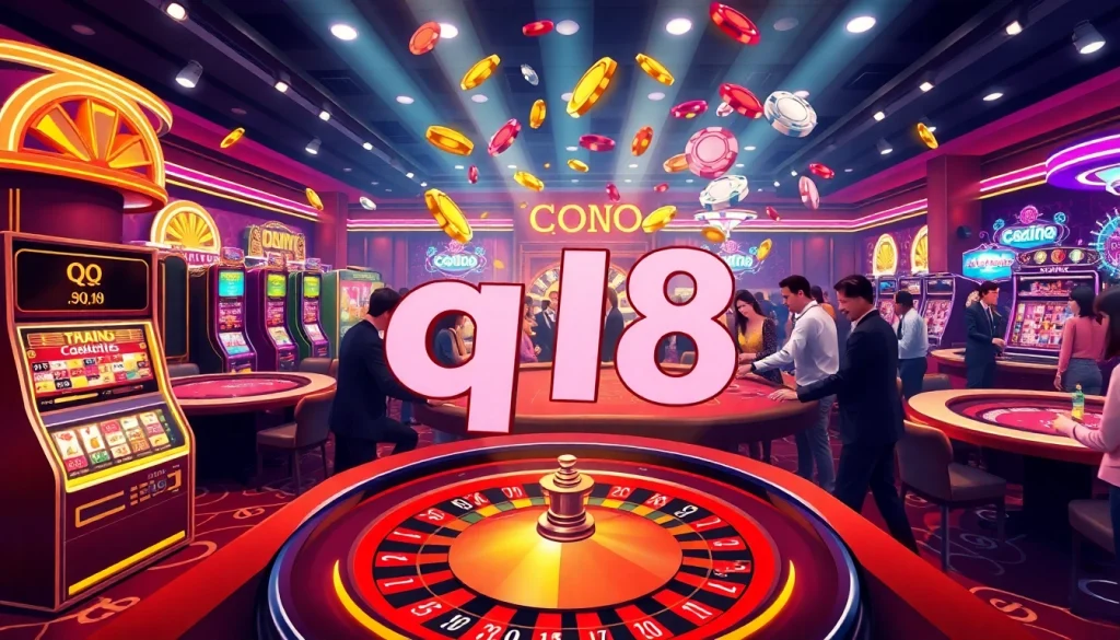 Players engaging in thrilling games at the qq 88 casino, showcasing high-stakes action and excitement.