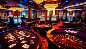 Kjc solutions presenting an exciting casino atmosphere filled with engaging table games and vibrant slot machines for thrilling experiences.