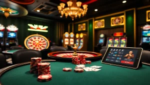 S8 enhances excitement at a luxurious casino with rich poker chips and vibrant slot machines.