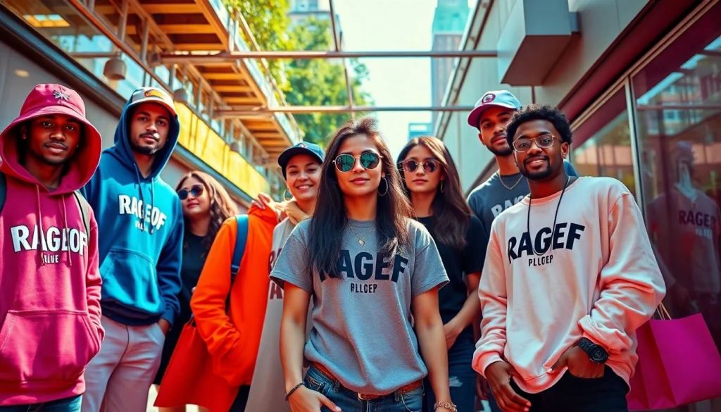 Exciting RageOff clothing sale scene featuring stylish apparel and diverse models.