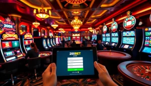 Experience thrilling gambling with 255BET Login at vibrant casino tables and modern devices.