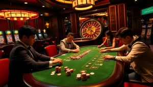Players enjoying an engaging game at W88 casino tables while linking to w88 for online betting thrills.