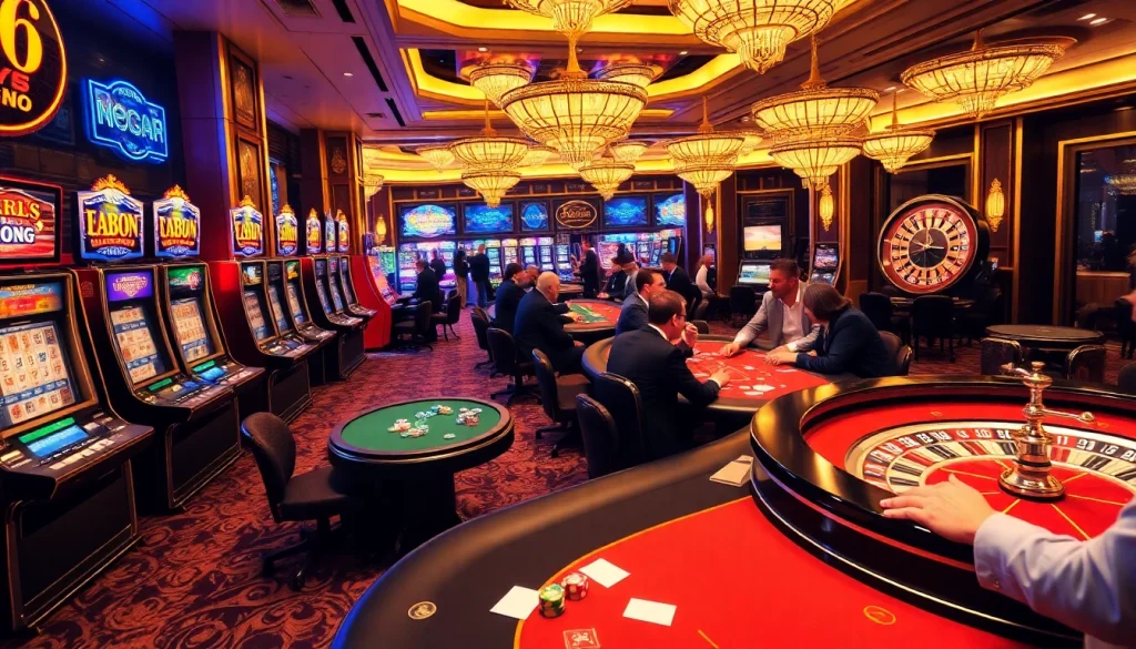 Experience excitement at lc88 casino with vibrant gaming tables and lively players.