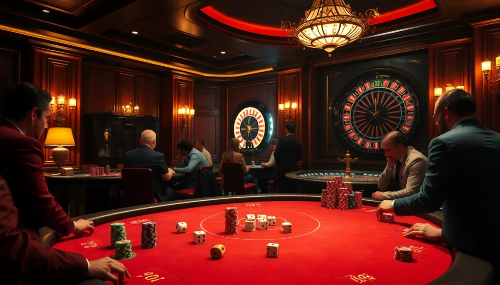 Players enjoying poker at a vibrant casino table with a hidden wiki onion theme.