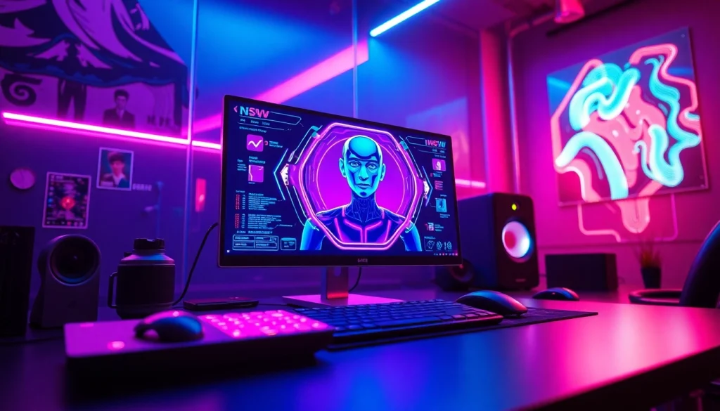 Engaging NSFW AI interface showcasing futuristic technology.