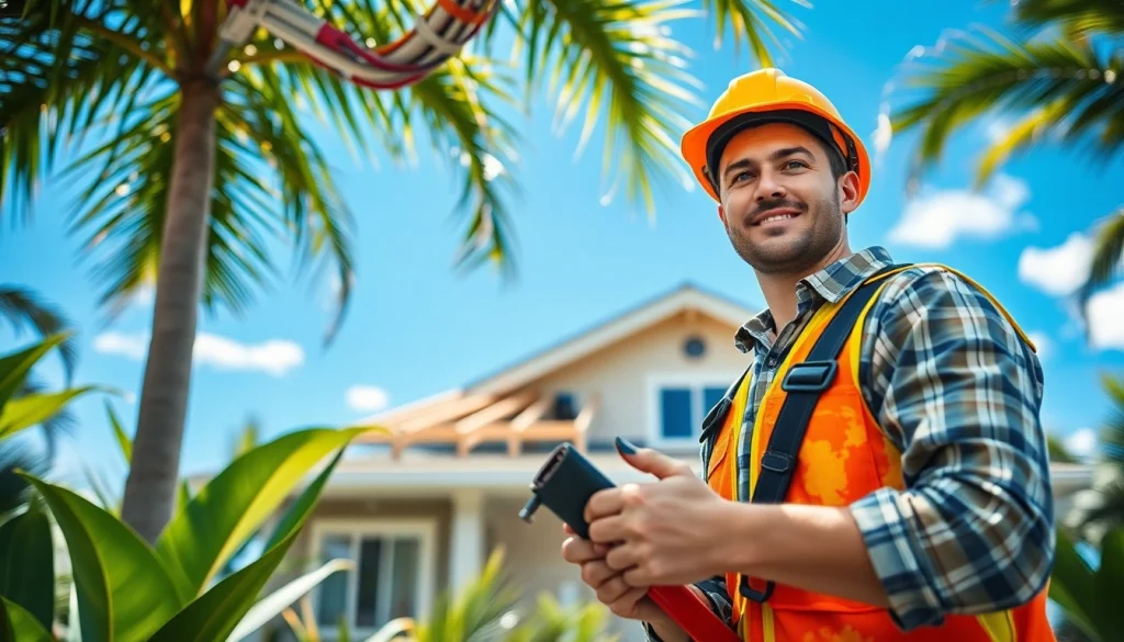 Learn about electrician apprenticeship Hawaii with a skilled electrician working in a tropical setting.