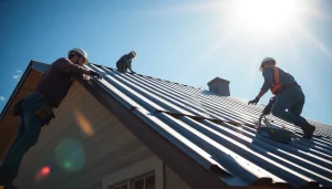 Installation of metal roofing by expert teams, showcasing quality craftsmanship in metal roofing companies.