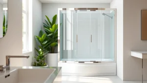 Duschkabine 90x90 in einem modernen Bad mit eleganten Glasoberflächen und stilvollem Design.