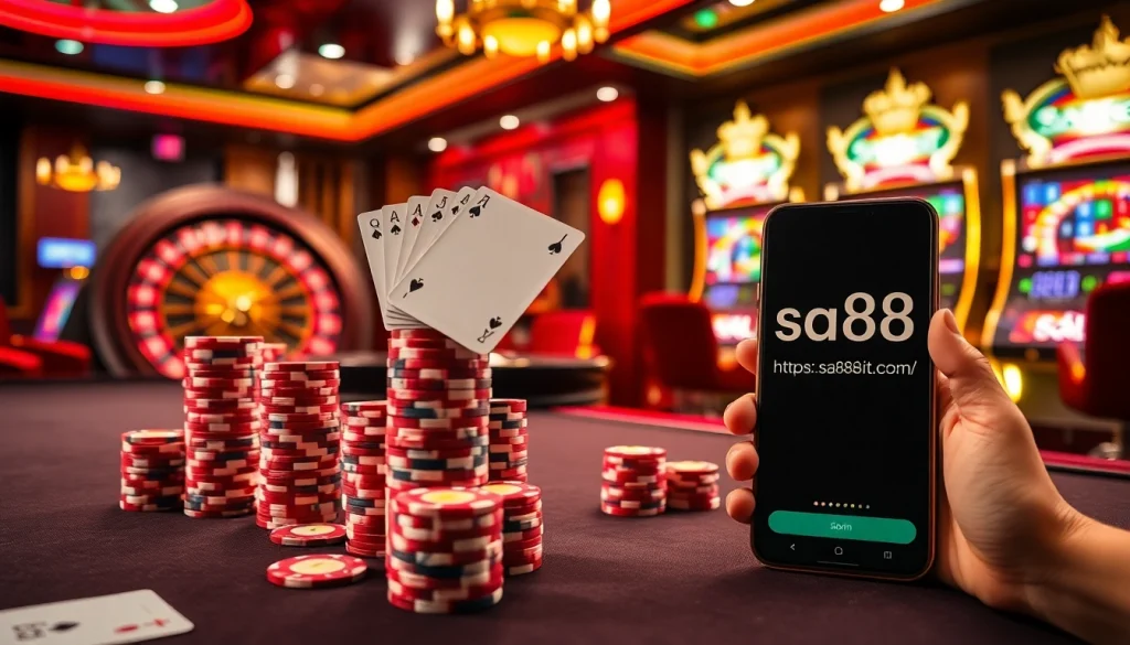 Experience the thrill of online gambling at https://sa88.it.com/ with vibrant casino scenes and intense action.