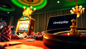 Spin the slots on Onicplay, thrilling players with vibrant colors and exciting casino imagery.