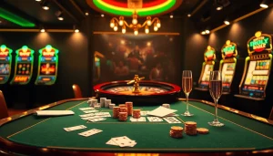 Nonton film indoxxi while enjoying a high-stakes casino scene with cards, chips, and a roulette wheel.