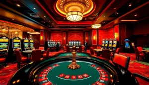 Experience the thrill of gambling at bdjl.org with a vibrant casino scene featuring poker and roulette.