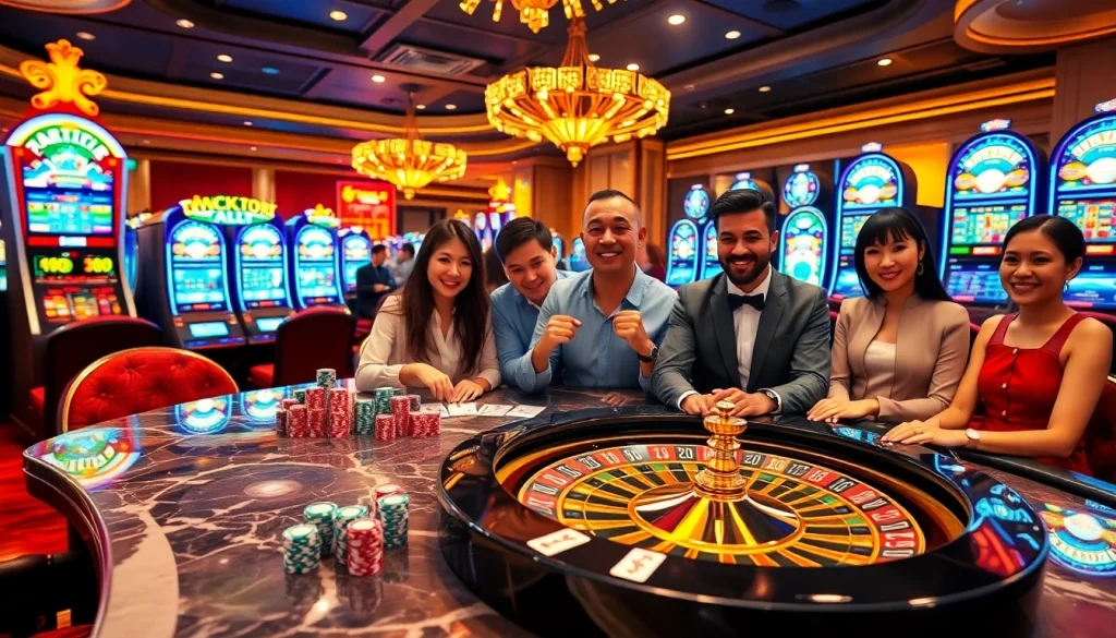 Engage in thrilling רמי אונליין gambling action at a luxurious casino table filled with vibrant poker chips and cards.