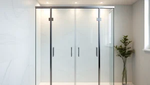 Elegant frameless shower doors uk enhance a modern bathroom's aesthetic and functionality.