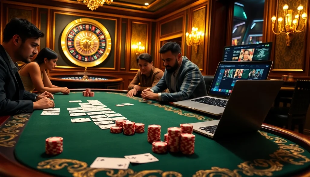 Engaging poker scene depicting a strategic game environment with hidden wiki link elements.