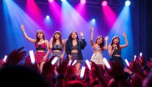 Exciting BLACKPINK news showcases the group's live performance with vibrant lighting and fan engagement.