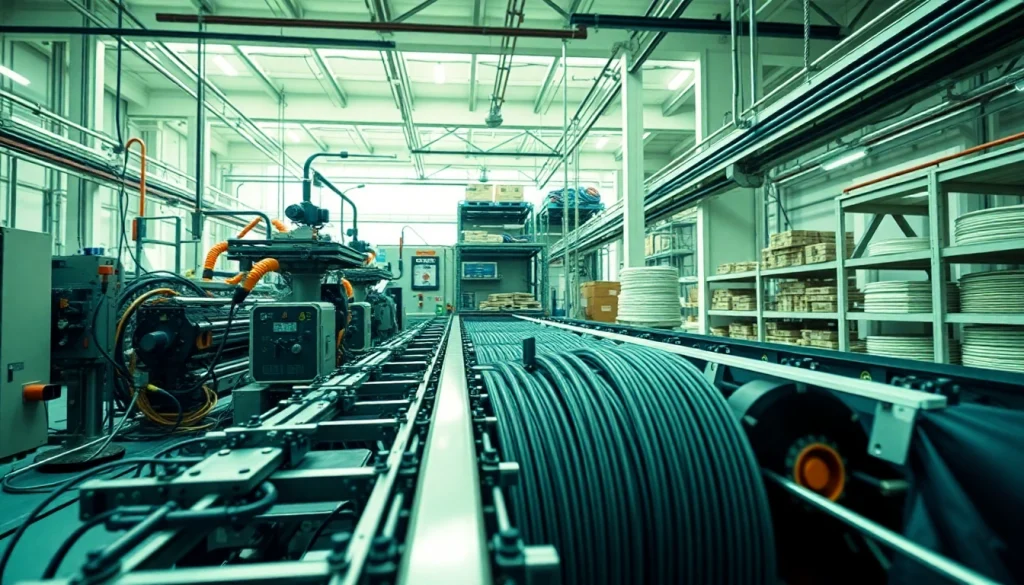 Flexible Wire Manufacturer operating advanced machinery in a high-tech facility.