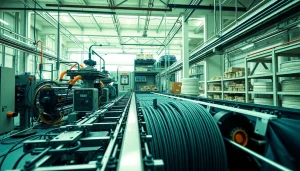 Flexible Wire Manufacturer operating advanced machinery in a high-tech facility.