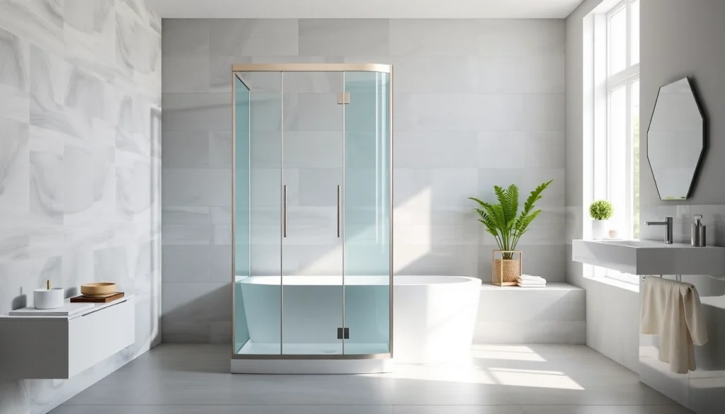 Erleben Sie die sonni Duschkabine 80x80 in einem modernen Badezimmer mit eleganten Details.