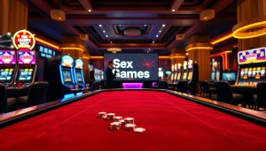 Play thrilling sex games ai in a luxurious casino setting with vibrant lighting and engaging gameplay.