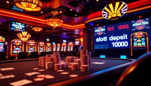 Rasakan kemenangan mendebarkan dengan slot deposit 1000 di meja kasino yang penuh warna dan dipenuhi kegembiraan.