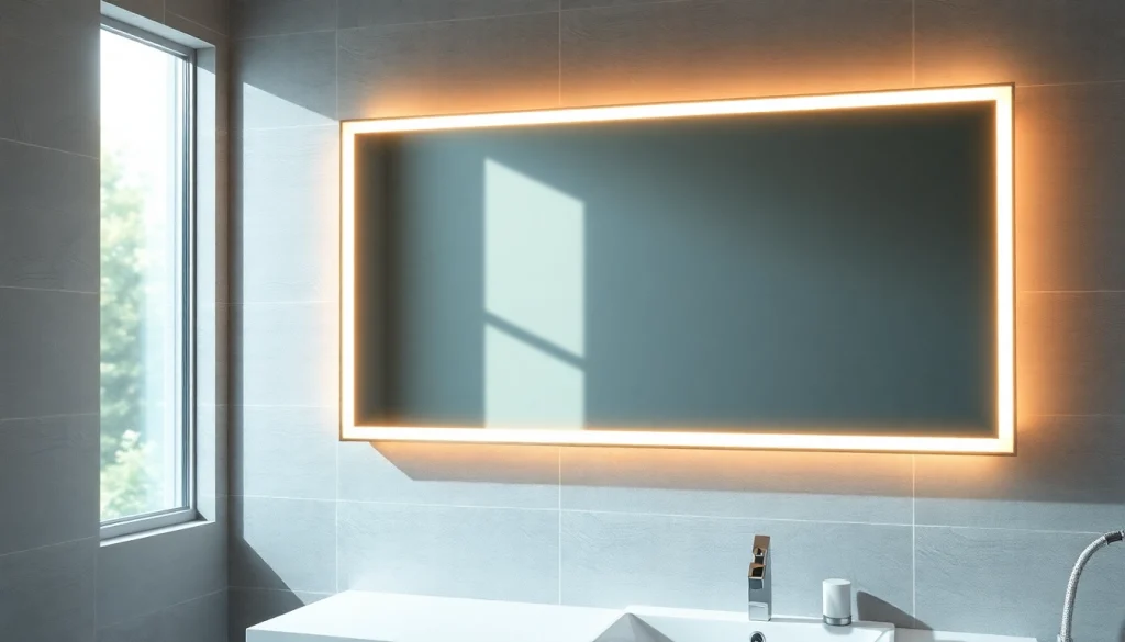 Illuminate your space with a bathroom mirror with LED light, enhancing luxury and style.