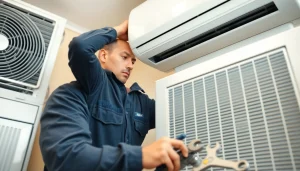 Technician performing HVAC repair Patterson, NY, showcasing professionalism and expertise.