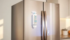Waterdrop 5231JA2002A Refrigerator Water Filter shown in a modern fridge environment, highlighting fresh, filtered water.