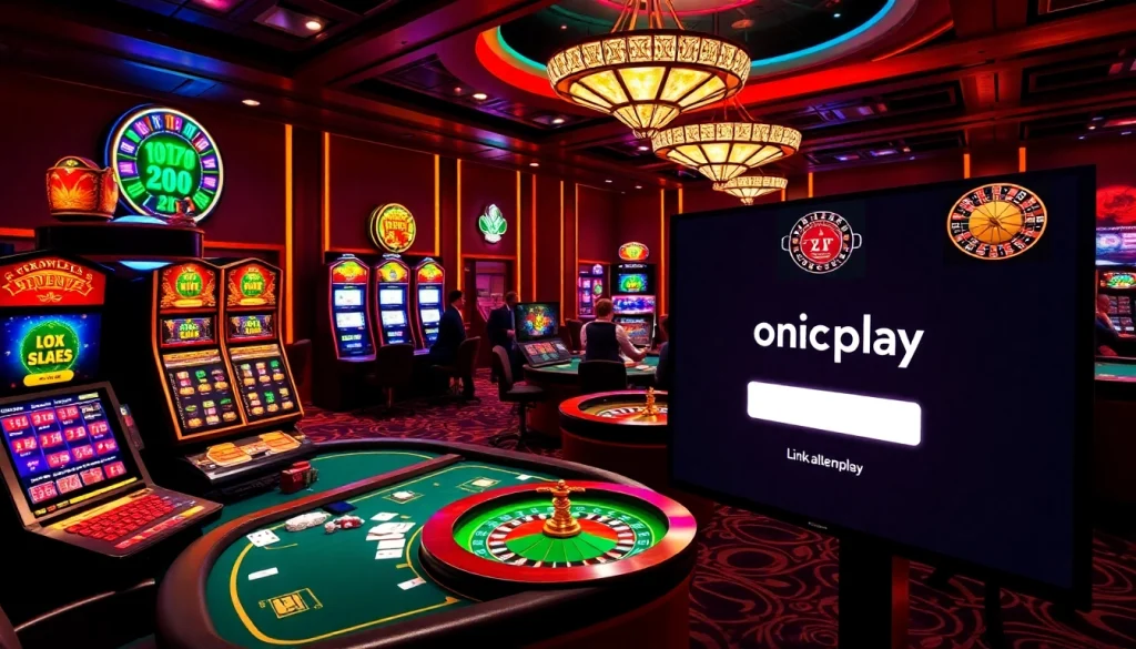 Experience the thrill of online gaming with link alternatif onicplay, featuring vibrant casino tables and exciting slot machines.