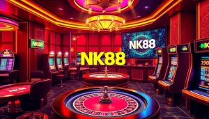 Experience the thrill of gambling at NK88 with vibrant casino tables and exciting gaming visuals.