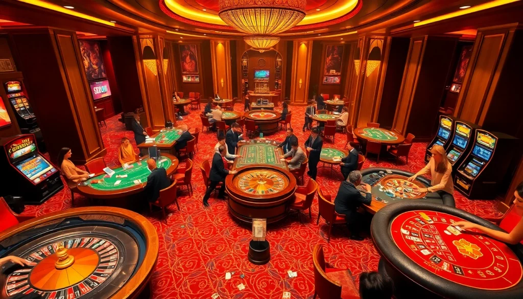 Experience high-stakes gaming at XX88 with dynamic casino tables and vibrant slot machines.