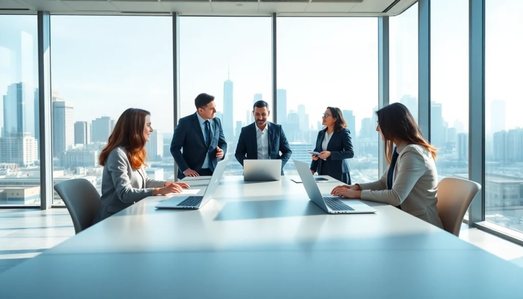 Engaging meeting discussing hubspot crm free among professionals in a bright office.