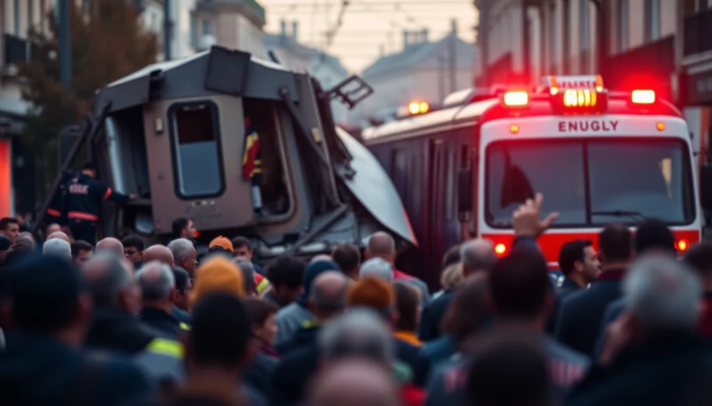 First responders addressing the scene of a spain train crash with urgency and concern.