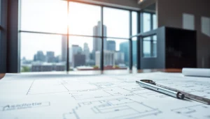 Contact residential architect Boston through a detailed architectural workspace with design elements.