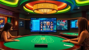 바카라 테이블이 있는 온라인 카지노 사이트, 생생한 색상과 환영하는 분위기를 보여줍니다.