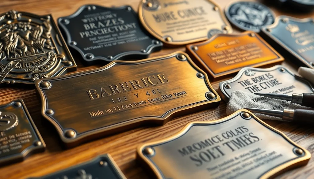 Plăci de bronz detaliate care prezintă textură și măiestrie într-un cadru profesional.