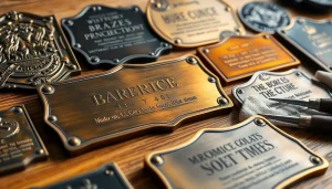 Plăci de bronz detaliate care prezintă textură și măiestrie într-un cadru profesional.