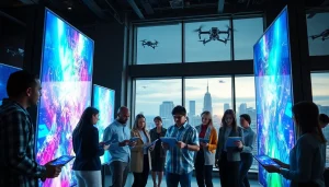 AI image to prompt generator in a vibrant, futuristic workspace