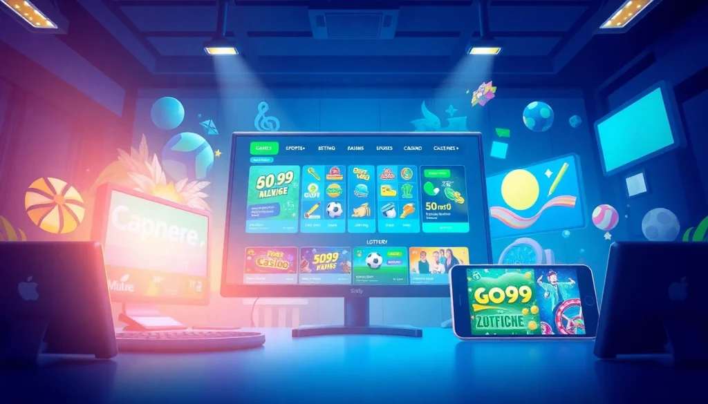Engaging scene highlighting the go99 games go99 app with vibrant graphics.