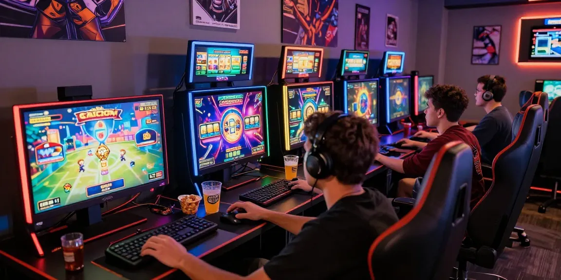 Players enjoying engaging slot gacor games in a vibrant gaming lounge.